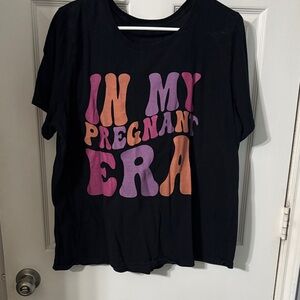 Black Graphic Tee with Colorful Text